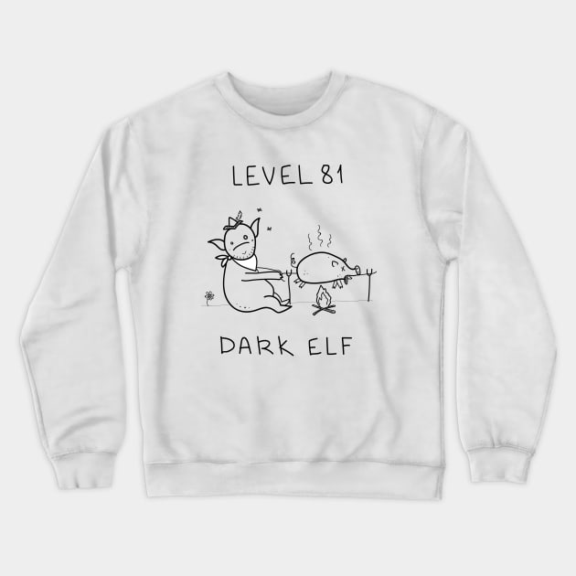 Level 81 Dark Elf white ($ for SilverCord-VR) Crewneck Sweatshirt by droganaida